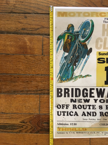 Vintage Replica Bridgewater NY Hill Climb 22" x 14" Chuck Myles Cardstock Poster