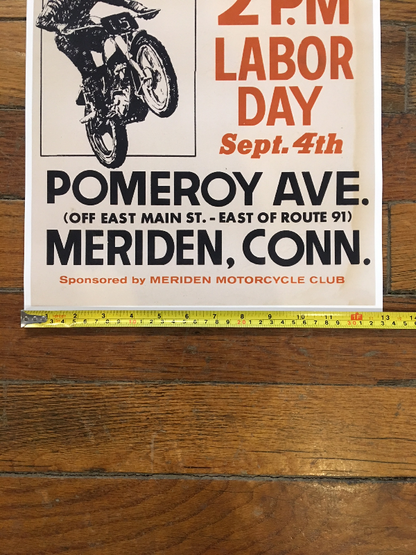 Vintage replica Labor Day Meriden Conn Hill Climb Cardstock 13" x 19" Poster