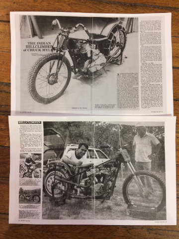 Chuck Myles Vintage Replica The Indian Hillclimber  22" x 17" Carstock Poster