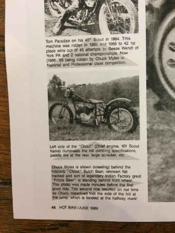 Chuck Myles Vintage Replica The Indian Hillclimber  22" x 17" Carstock Poster