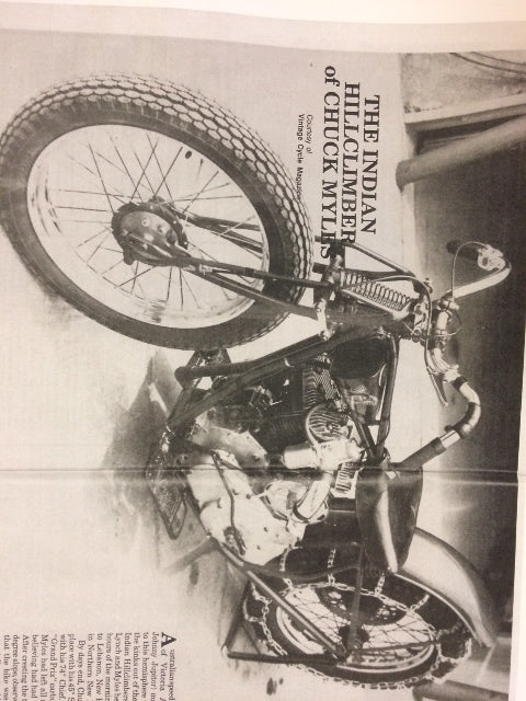 Chuck Myles Vintage Replica The Indian Hillclimber  22" x 17" Carstock Poster