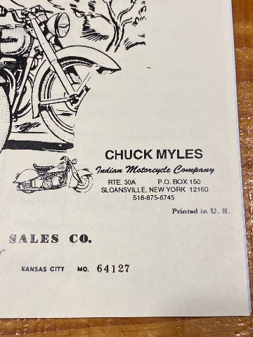 Chuck Myles Reprint Vintage Repair & Overhaul Manual Indian Arrow Scout 249 149