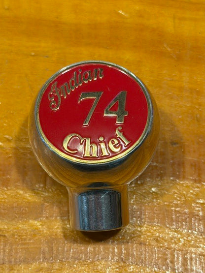 Vintage Indian Chief 74 Motorcycle Shift Knob Red Chrome Chuck Myles Collection