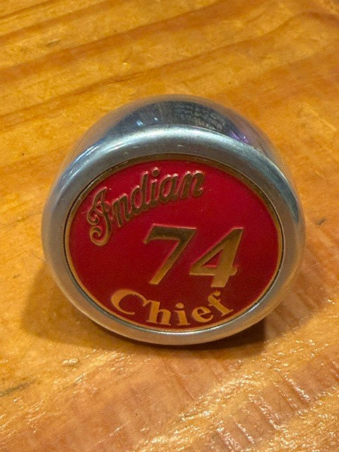 Vintage Indian Chief 74 Motorcycle Shift Knob Red Chrome Chuck Myles Collection