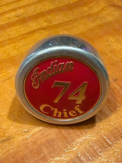 Vintage Indian Chief 74 Motorcycle Shift Knob Red Chrome Chuck Myles Collection