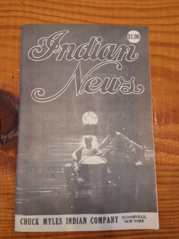 Chuck Myles Genuine Vintage Indian News Motorcycle Magazine Chief Scout 1928