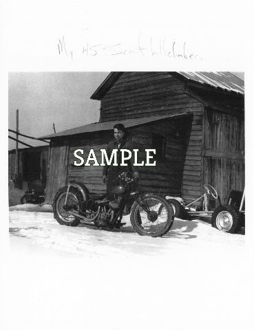 Chuck Myles Early Photo Picture Indian Motorcycle 45 Scout Hill climber