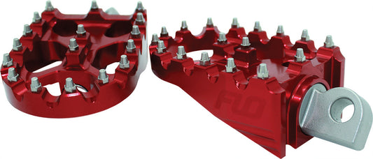 Flo Red Moto Style Footpeg Set 55-19 Harley Dyna Touring Softail Sportster XG