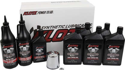 Klotz Premium 20W-50 Synthetic Oil Change Kit fits 1999-2017 Harley Models
