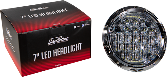 Harddrive 7" Chrome 90W Universal LED Motorcycle Headlight for Harley Davidson