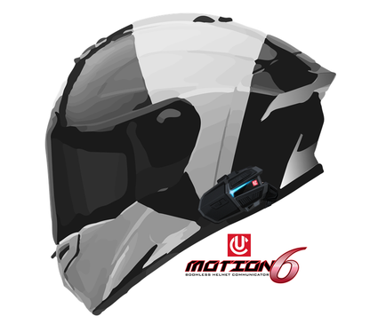 Uclear Motion 6 Single Bluetooth Motorcycle Fullface Helmet Communicator
