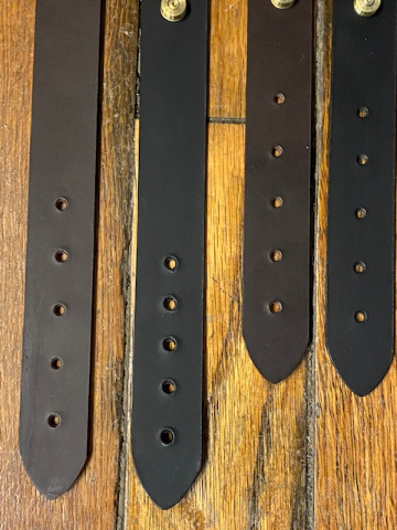 JT's Bad Ass Leather 1.25" Dog Collar Once Fired Military Brass
