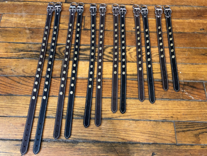 JT's Cycles Custom Handmade 1" Black Brown Dog Collar w/ Real 7.62 Brass Casings