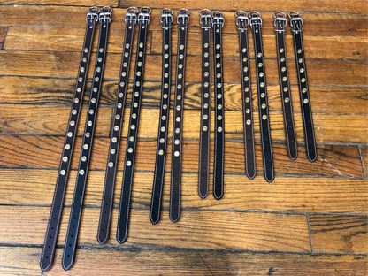 JT's Cycles Custom Handmade 1" Black Brown Dog Collar w/ Real 7.62 Brass Casings