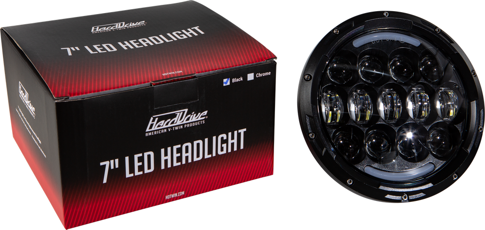 Harddrive 7" White Angel 105W Universal LED Motorcycle Headlight Harley Davidson