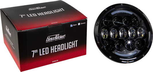 Harddrive 7" White Angel 105W Universal LED Motorcycle Headlight Harley Davidson