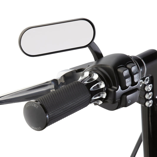 Arlen Ness Black Deep Cut TBW Hand Grips for 2008-2024 Harley Touring Softail