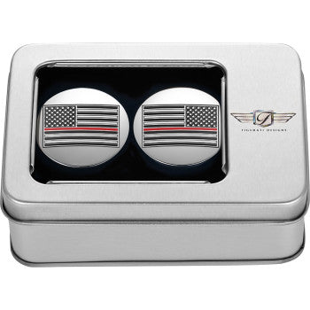 Figurati Designs Red Line Flag Swingarm Covers Inserts for 1980-2025 Harley