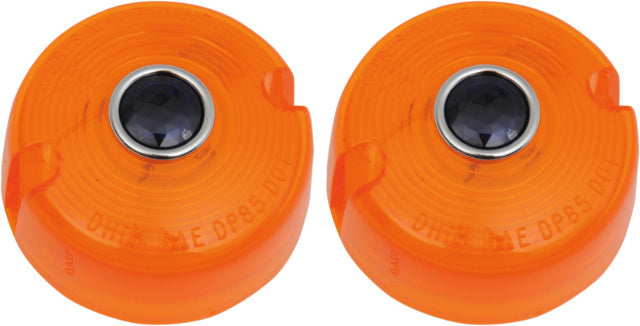Chris Products Pair Amber & Blue Dot Turn Signal Lens fits 1986-2001 Harley
