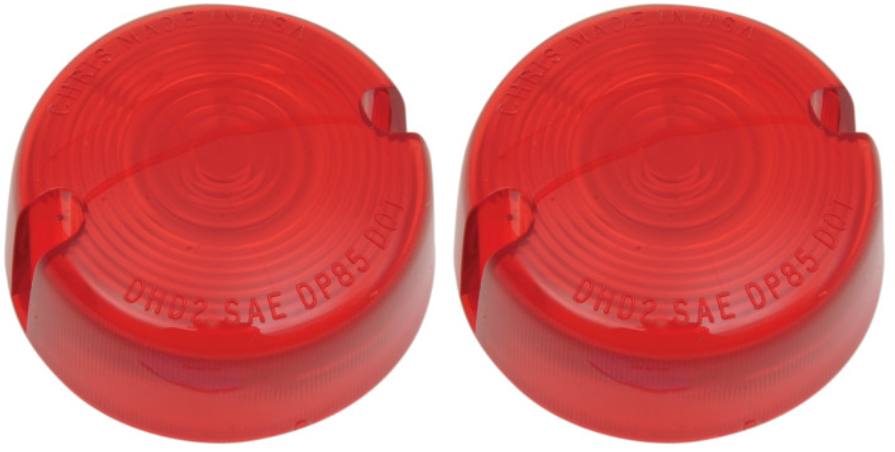 Chris Products Pair Red OEM Replacement Turn Signal Lens fits 1986-2001 Harley