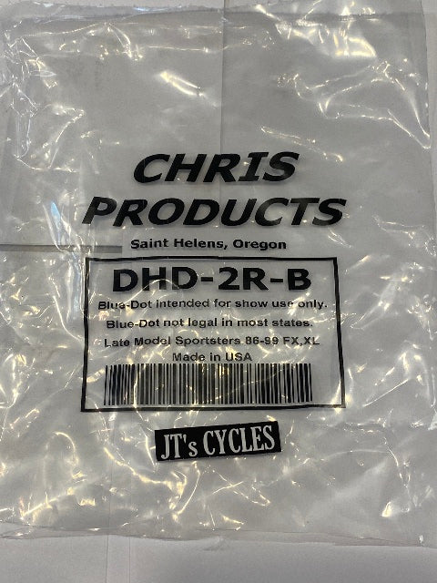 Chris Products Pair Red & Blue Dot Turn Signal Lens fits 1986-2001 Harley