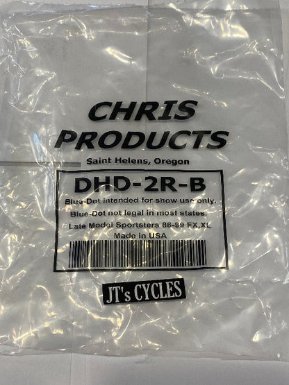 Chris Products Pair Red & Blue Dot Turn Signal Lens fits 1986-2001 Harley