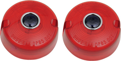 Chris Products Pair Red & Blue Dot Turn Signal Lens fits 1986-2001 Harley