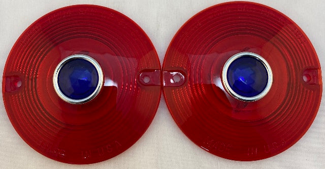 Chris Products Red with Blue Dot Flat Turn Signal Lens for 1984-20 Harley FLHT