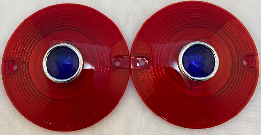 Chris Products Red with Blue Dot Flat Turn Signal Lens for 1984-20 Harley FLHT