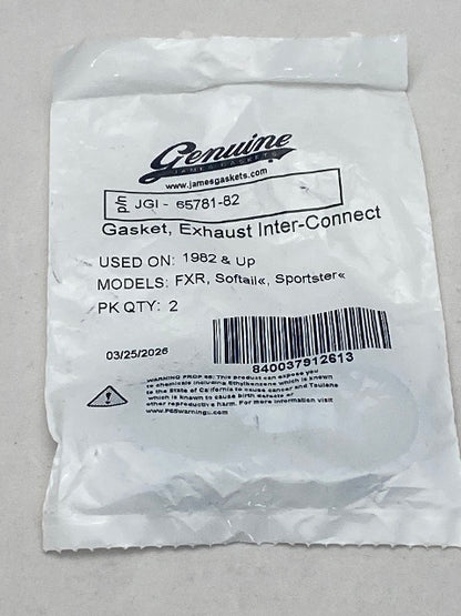 James Gasket Pair Crossover Exhaust Gasket 1982-2003 Harley FXR FXRT Sportster