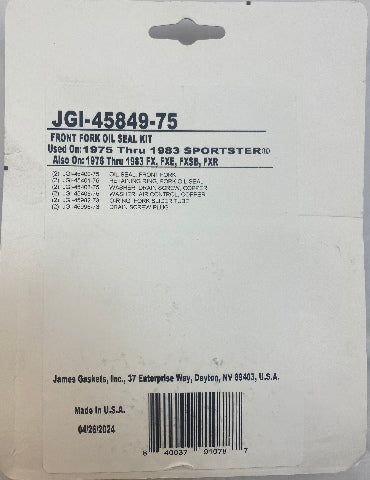 James Gasket 35mm Showa Fork Seal Kit fits 1975-1984 Harley Sportster FXR FXE