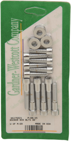 Gardner Westcott Chrome Rocker Box Bolt Kit for 1999-2017 Harley Softail Touring