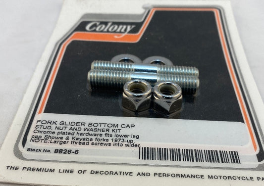 Colony Fork Slider Bottom Cap Stud Kit for 1957-2007 Harley Dyna Touring Softail