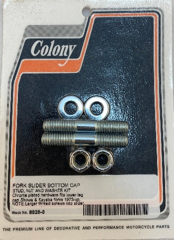Colony Fork Slider Bottom Cap Stud Kit for 1957-2007 Harley Dyna Touring Softail