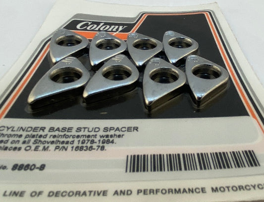 Colony Chrome Cylinder Base Washers for 78-84 Harley Big Twin Touring FLT FXE