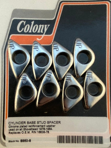 Colony Chrome Cylinder Base Washers for 78-84 Harley Big Twin Touring FLT FXE