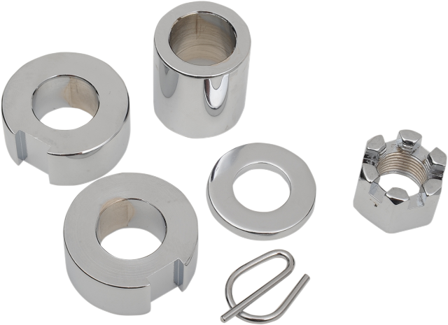 Colony Chrome Rear Axle Spacer Nut Kit fits 86-99 Harley Davidson Softail FLSTC