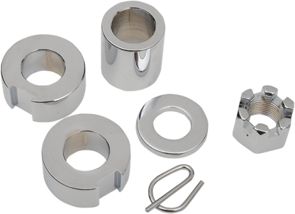 Colony Chrome Rear Axle Spacer Nut Kit fits 86-99 Harley Davidson Softail FLSTC