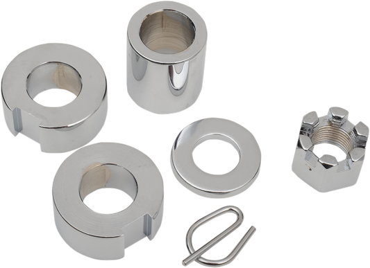 Colony Chrome Rear Axle Spacer Nut Kit fits 86-99 Harley Davidson Softail FLSTC