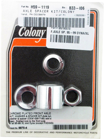 Colony Front Axle Spacer Nut Kit for 1995-1999 Harley Dyna Sportster FXD XLH