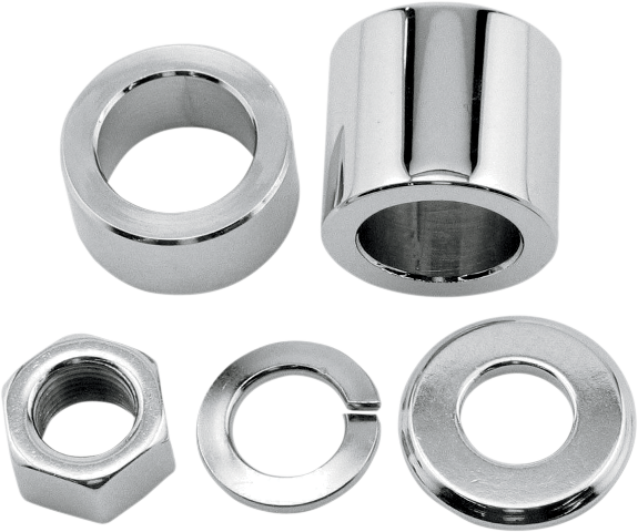 Colony Chrome Front Axle Spacer Nut Kit fits 2000-2005 Harley Fat Boy FLSTF