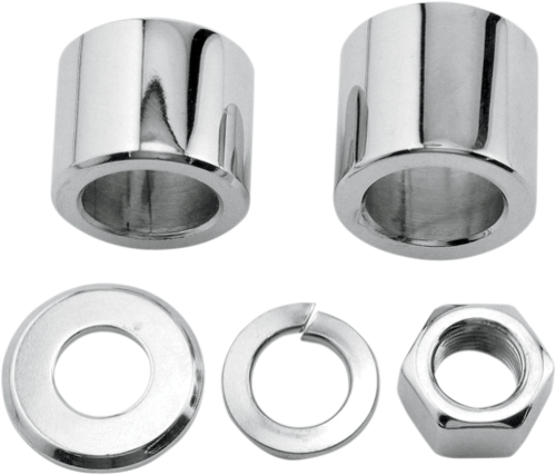 Colony Chrome Front Axle Spacer Nut Kit fits 2000-2006 Harley Softail Dyna