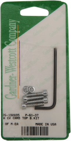 Gardner Westcott Chrome CV Carburetor Top Cover Bolts for 1986-2006 Harley