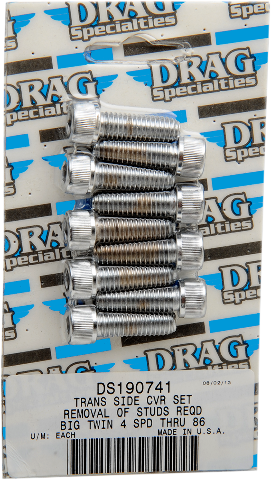Drag Specialties Chrome Knurled Side Cover Bolt Kit 36-86 Harley Knucklehead FL
