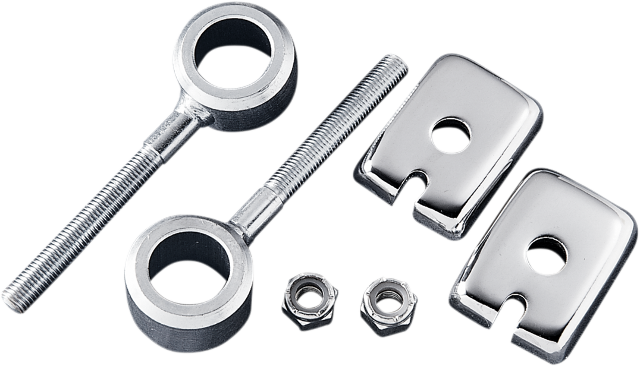 Drag Specialties Chrome Motorcycle Rear Axle Adjuster 73-96 Harley XL Touring FL