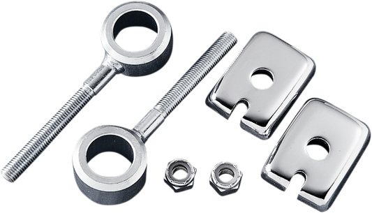 Drag Specialties Chrome Motorcycle Rear Axle Adjuster 73-96 Harley XL Touring FL