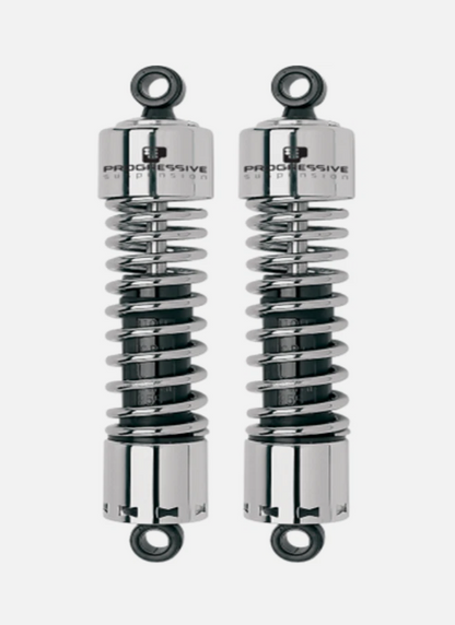 Progressive 412 Standard 13" Chrome Rear Shocks for 1977-03 Harley Sportster FXR