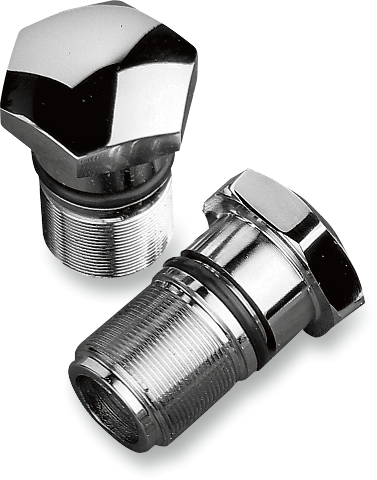 Drag Specialties Chrome Front Fork Tube Caps for 73-86 Harley Sportster FXR FXE