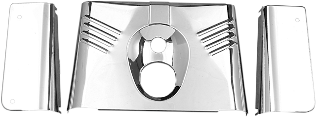 Drag Specialties Chrome Ribbed Fork Shroud Tins fits 1986-2017 Harley FLST