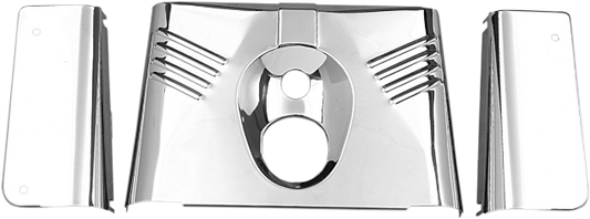 Drag Specialties Chrome Ribbed Fork Shroud Tins fits 1986-2017 Harley FLST